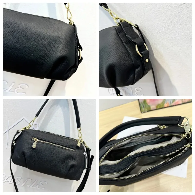 Ladies' Cow Leather Shoulder Bag Large Capacity Fashionable Minimalist Tote Bag Women's Handbag with Multiple Colors To Match