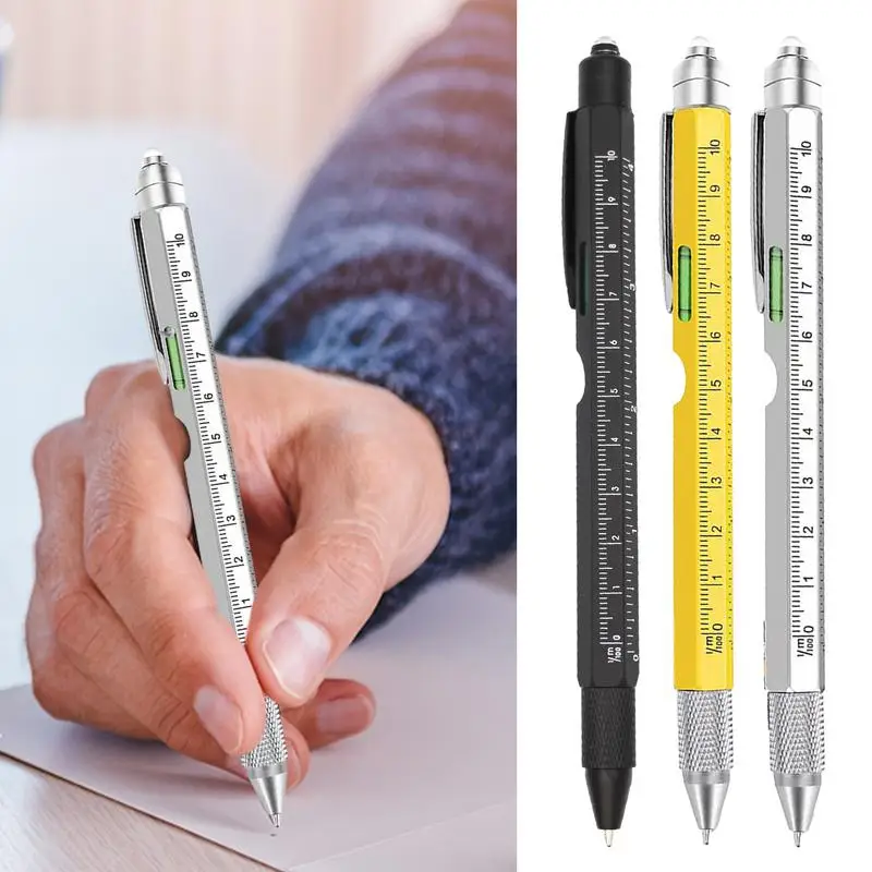 

9 In 1 Multifunction Ballpoint Pen With Modern Handheld Tool Measure Technical Ruler Screwdriver Spirit Level Pen Multi Tool Pen