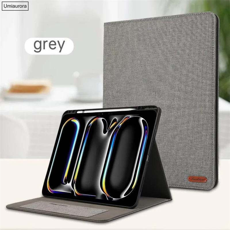 Smart Pencil Holder Tablet Case Folio Stand with PU Leather Cover