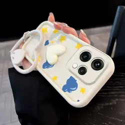 3 - Piece Yellow Star Phone Case Set with Lanyard and Craft Embellishments for OPPO Reno 15c (WHITE)