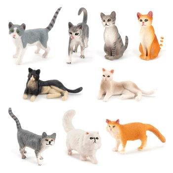 시뮬레이션 귀여운 고양이 입상 동물 액션 피규어, 페르시아 애완 동물 모델 장난감, 어린이 선물, 장식품 수집, 핫 세일