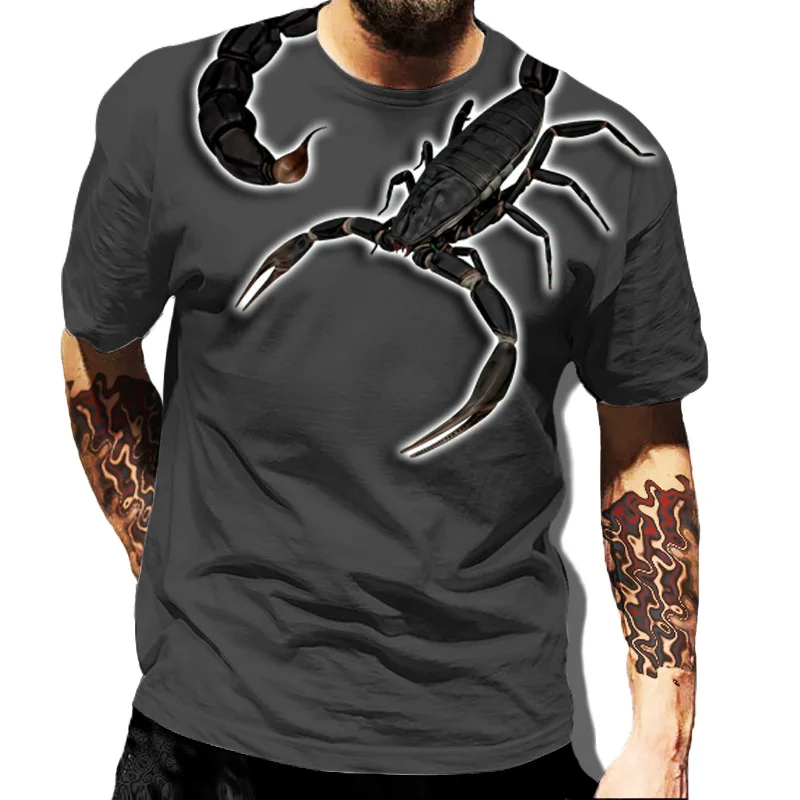 

Summer Animal Scorpion 3D Printing T-shirt New Men's T-shirt Classic Hip Hop T-shirt Street Men's Short Sleeve Top