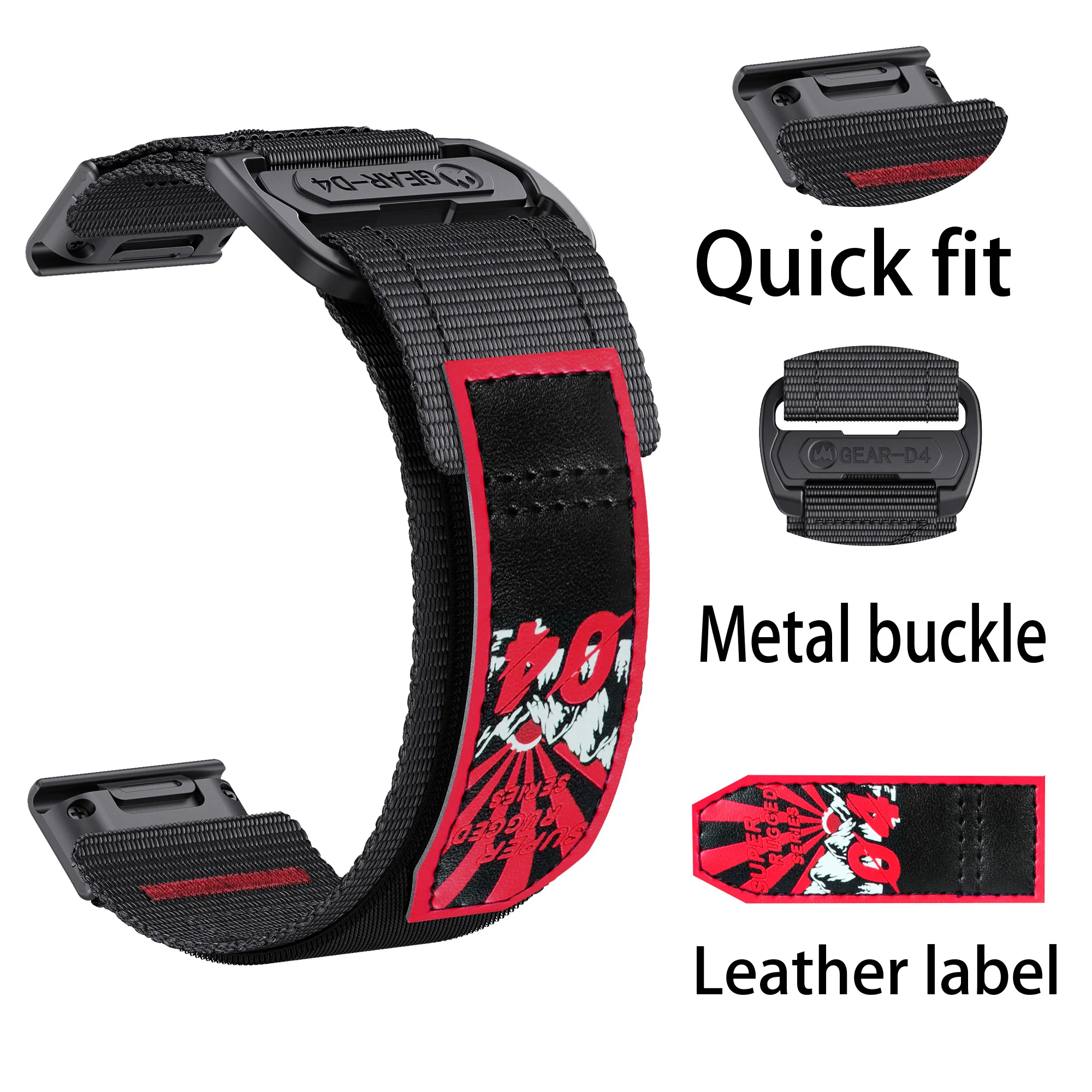 Enhanced QuickFit 26mm Nylon Strap - Durable, Comfortable, and Adjustable Wristband