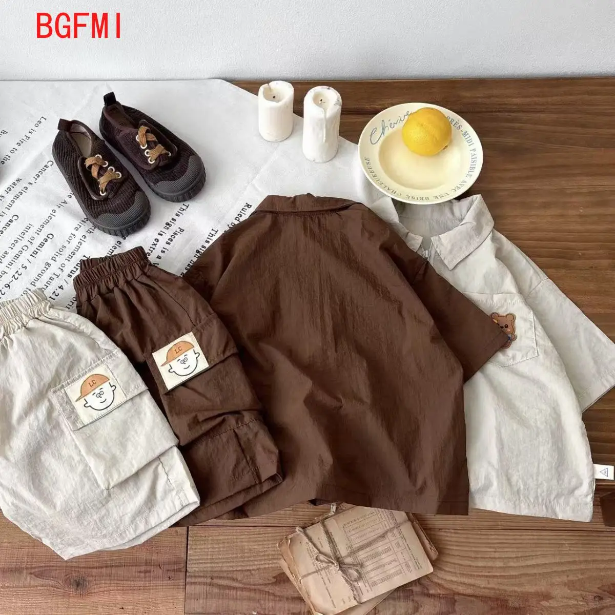 Baby Boys Casual Clothes Sets Summer Children Cotton Cartoon Windmill Polo Shirts + Shorts 2pcs Suit for Kids Kids Outfits 1-5Y