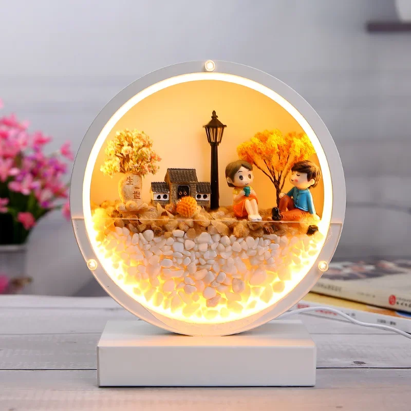 Preserved flowers table lamps desk lamp lights ornaments Valentine's Day gifts wedding birthday gift for Chrismas living room