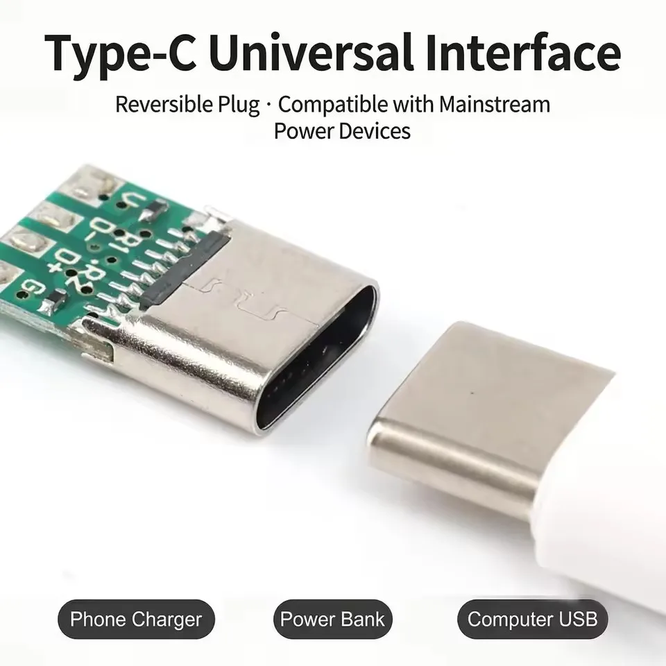 USB Type-C Female Plug Socket Connector with PCB Board