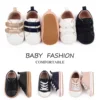 Infant Baby Boys Girls Moccasins Sneakers Solid Color/Contrast Color PU Leather Anti-Slip Sole Prewalker First Walker Shoes 1