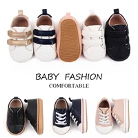 Infant Baby Boys Girls Moccasins Sneakers Solid Color/Contrast Color PU Leather Anti-Slip Sole Prewalker First Walker Shoes 1