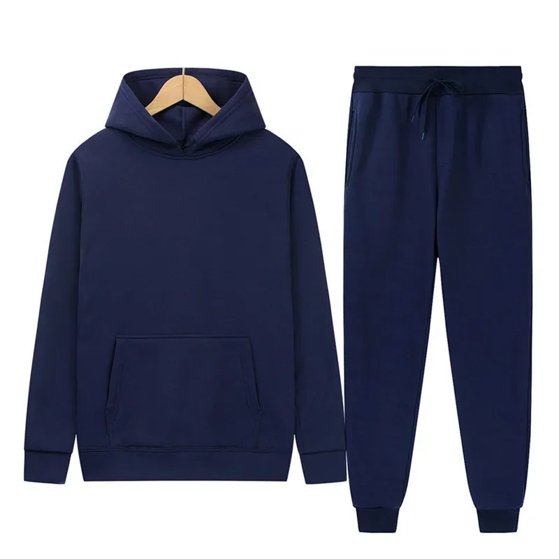 Men's Casual Tracksuit Hooded Sweatshirts and Pants Autumn Winter