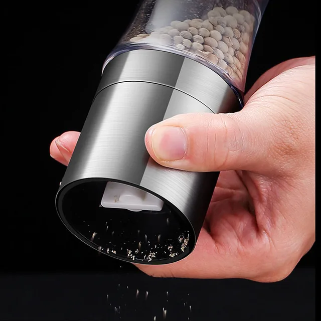 Moulin Rechargeable Cuisine Moulin à Poivre Et Sel Rechargeable - 2 Pièces Acier Inoxydable Avec Broyeur Céramique Réglable Moulin Cuisine Précis