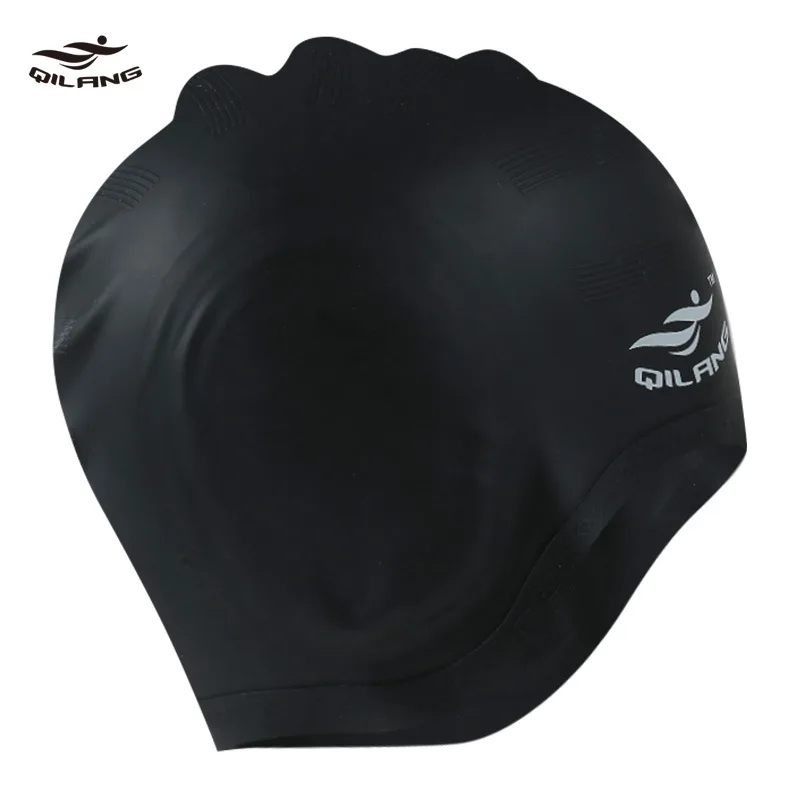 Swimming Cap Waterproof Non-repulsive Adult Men's and Women's Universal Large Hair Ear Protection Silicone Cap Wholesale 5