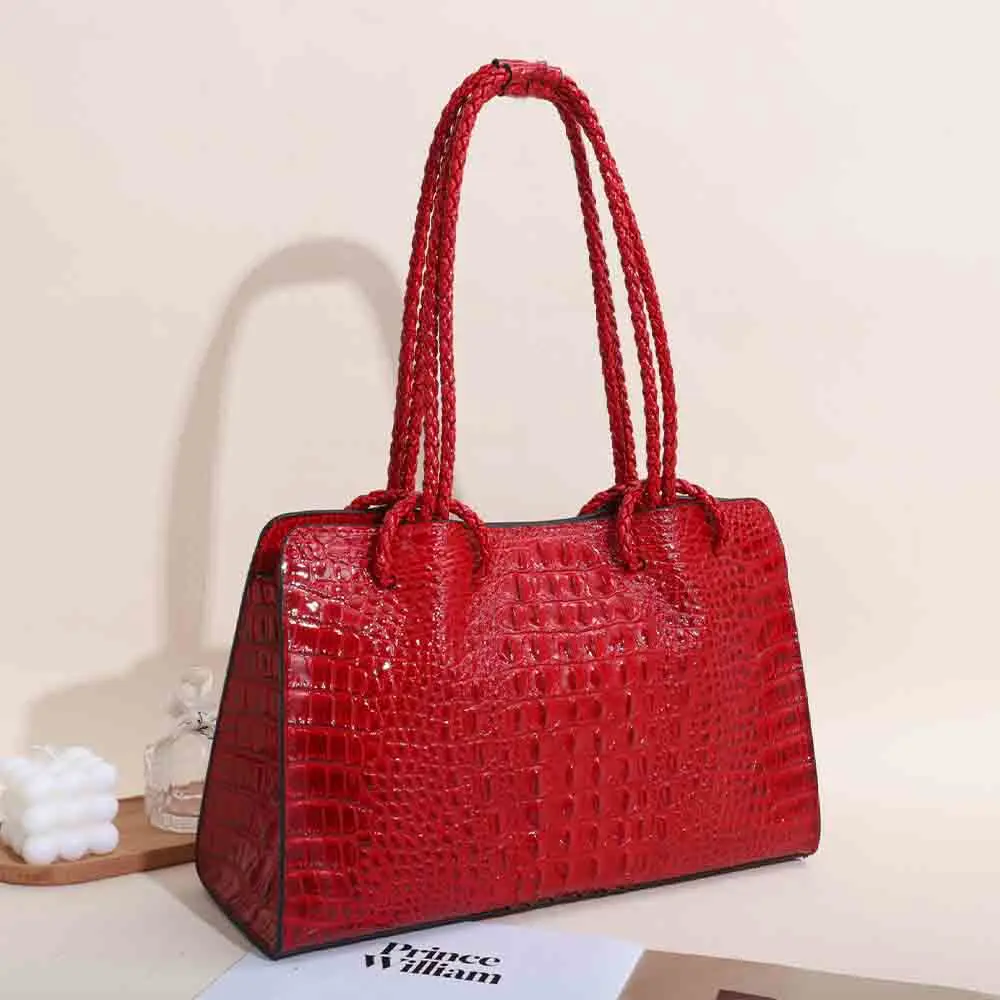 AmericanStyleTopQualityWomenBagAlligatorPatternShoulderHandbag