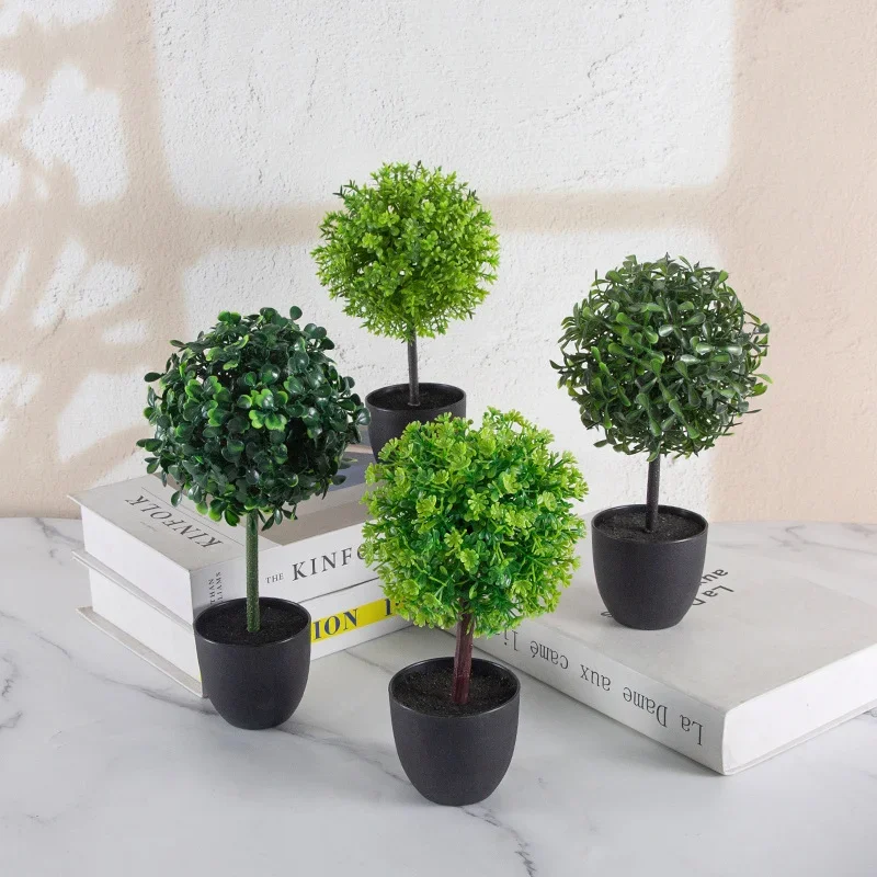

Artificial Plant Green Grass Ball Pot Creative Office Desktop Decoration Green Plant Ornaments Shooting Props