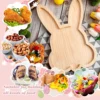Easter Bunny Tray Wood Food Plate Fruit Serving Bread Display Wooden Spring Decor Kids Child Cake Decorations Easter Supplies 4