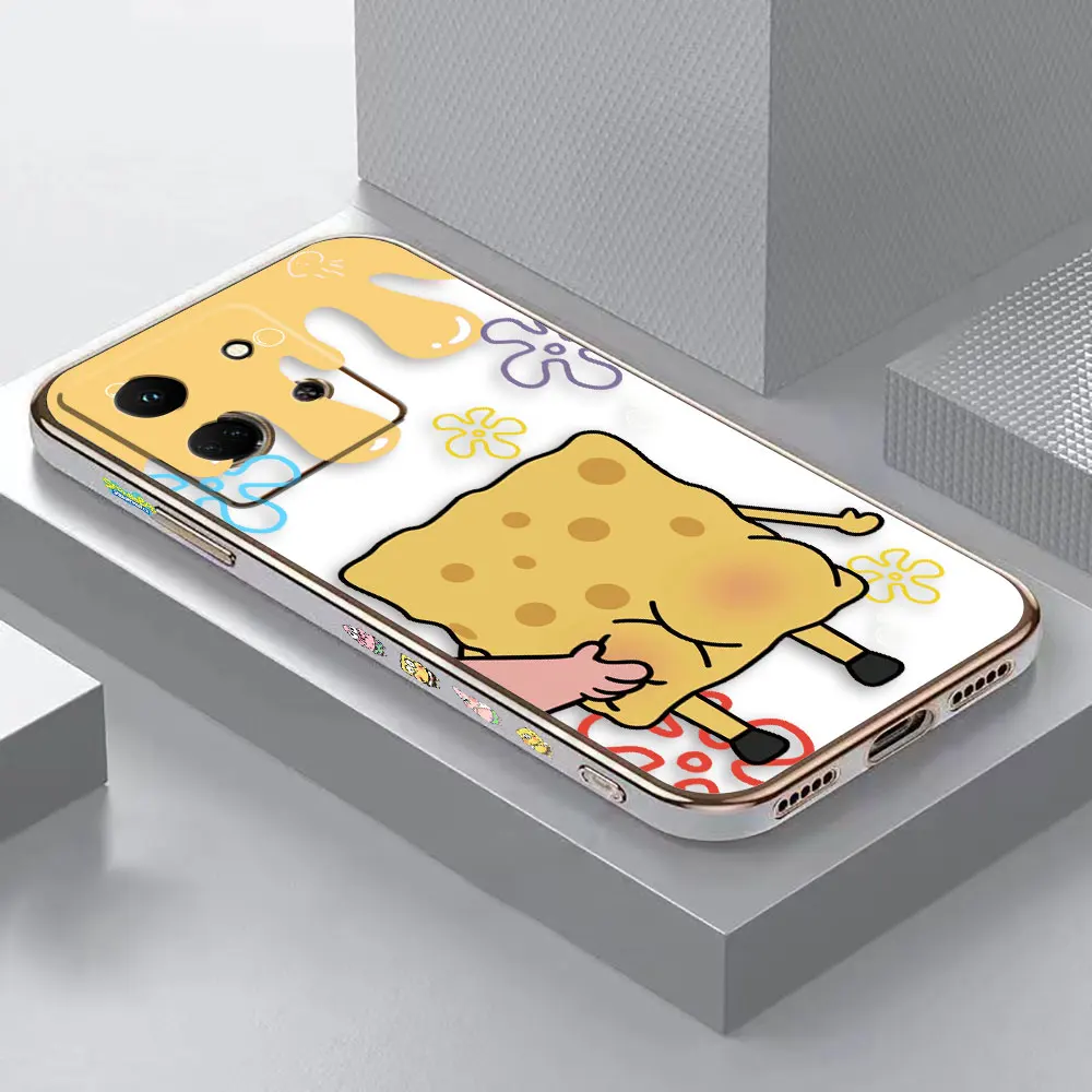 Cover Smooth E-TPU Phone Case Infinix NOTE 30 12 G96 12I 11 10 10I SMART 5 6 7 8 ZERO 20 X 5G PRO Case Cute S-SpongeBob Cartoon