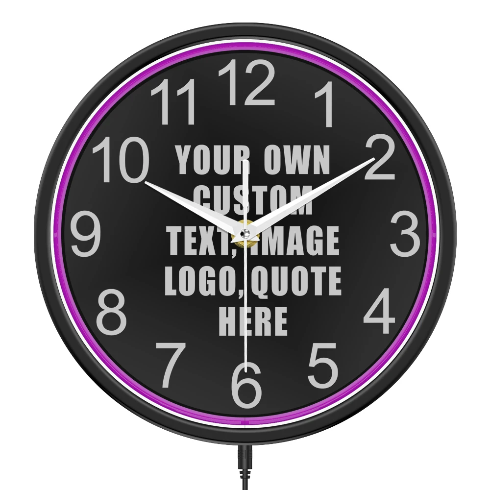 Barber Shop Red Neon Logo Metal Frame Wall Clock for Man Cave Barbering Business Sign Flexible Flex illuminated Neon Wall Clock