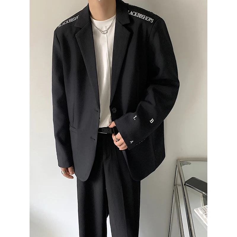

SuperAen Korean Original Embroidered Black Suit Jacket 2023 Spring and Autumn New Casual High Quality Loose Blazer