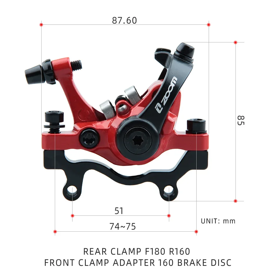 ZOOM DB680 Fahrrad-Scheibenbremse, Mountainbike, mechanischer Bremssattel, Doppelkolben, elektrischer beidseitiger Antrieb, NFOX B001 Kühlkörper 160 – Detail 10
