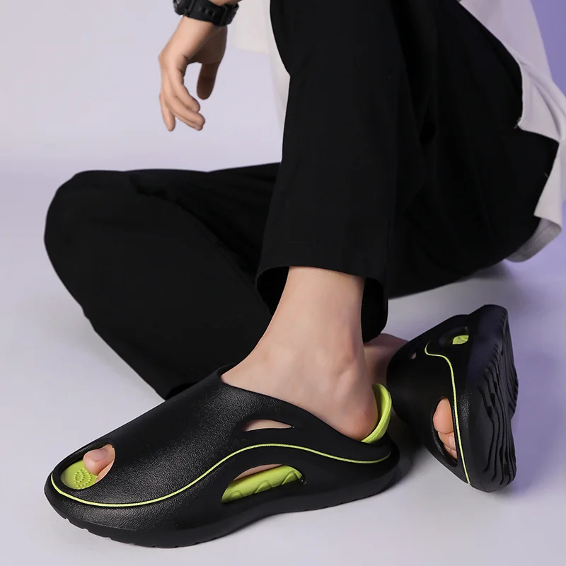 Slip Slippers for Men Non-Slip Slipper for Indoor Outdoor Slip Comfy Soft Foam Sliders With Thick Sole_voghion.com