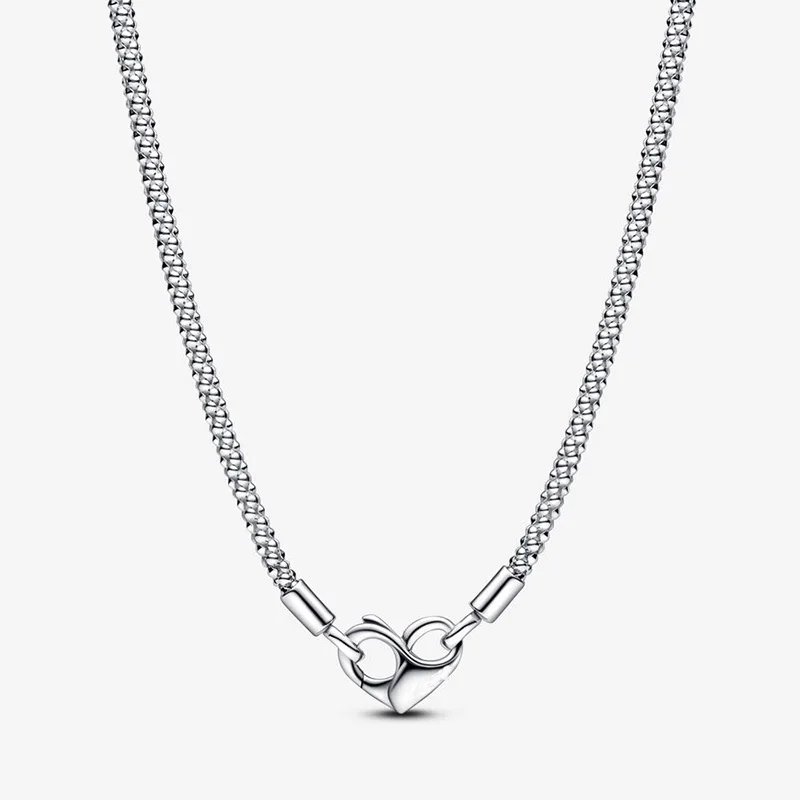 Women's Jewelry Original Logo 925 Sterling Silver Moments Snake Necklace Classic Love Snake Collar Chain Neckpiece DIY Jewelry