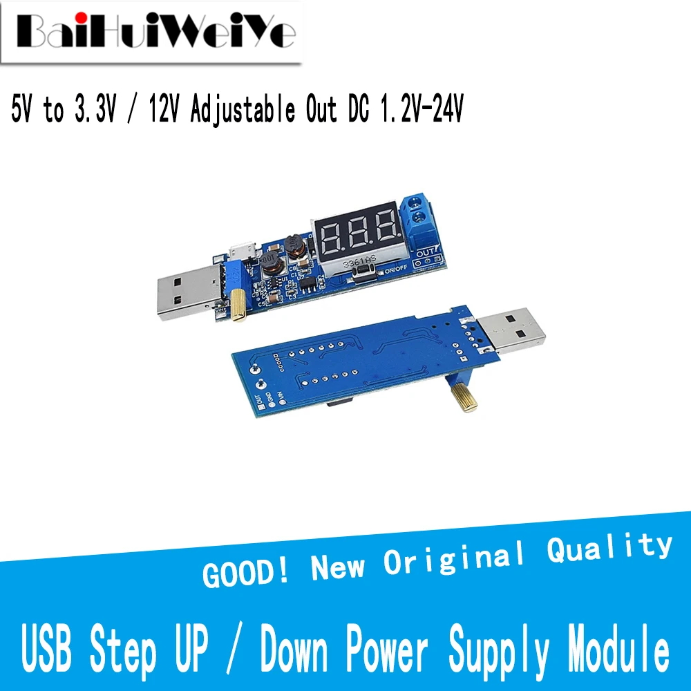 1 Pz Boost Buck Converter Usb Step Up / Down Modulo Di Alimentazione Dc-Dc 5V A 3.3V / 12V Regolabile Out Dc 1.2V-24V