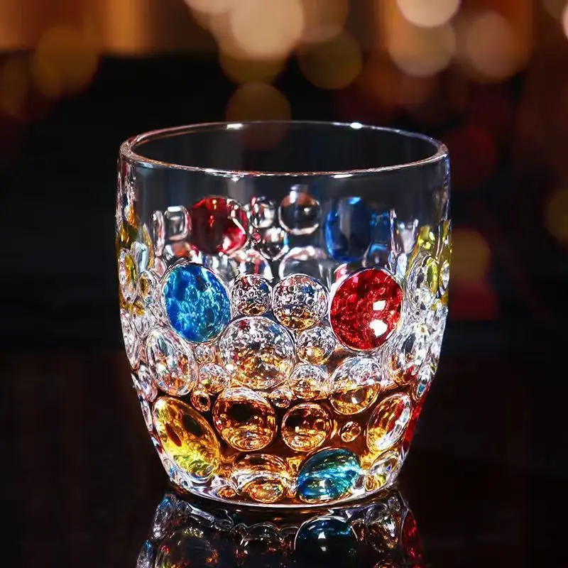320ml Italy Zecchin Design Crystal Color Whiskey Cup Coffee Tumbler Gothic Dazzle Whisky Liquor Wine Glass Water Glassware 2pcs