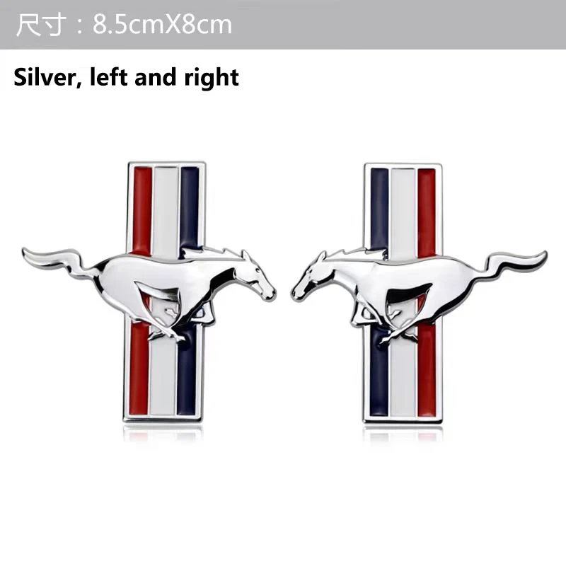

3D Metal Mustang Car Logo Side Logo Suitable for Mustang Modification Logo Car Decoration Sticker Snake Logo Car Sticker