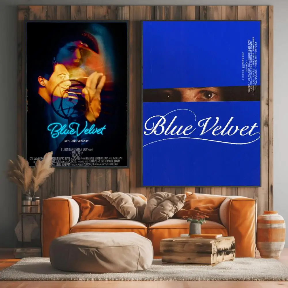 Vintage Blue Velvet Film Poster - Self-Adhesive Wall Decor