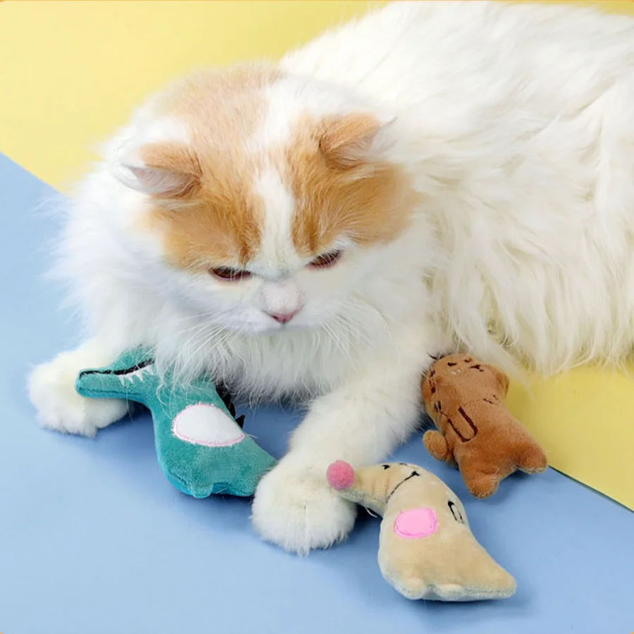 Cartoon Plush Cat Chew Toy 4