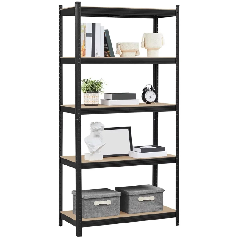 Smile Mart 5-Shelf Boltless & Adjustable Steel Storage Shelf Unit, Black,  Holds up to 330 lb Per Shelf, 3 Pack