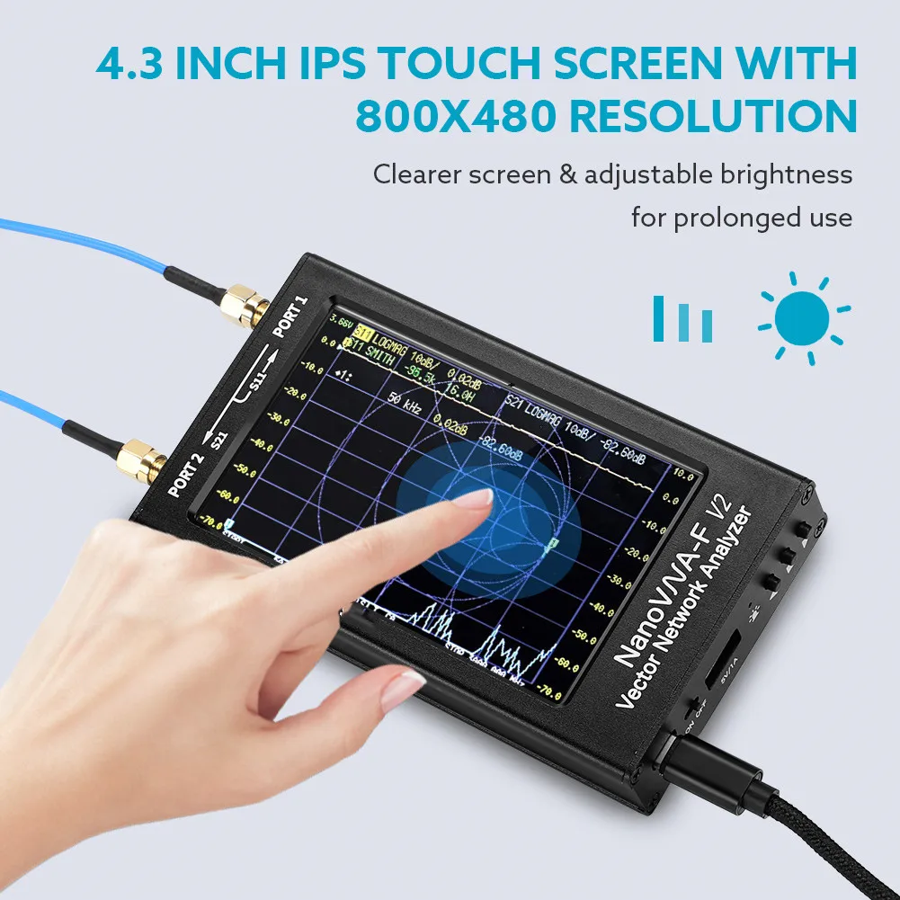 New NanoVNA-F V2 3GHz Vector Network Analyzer 4.3 inch Touch Screen NanoVNA Antenna Analyzer Short Wave HF VHF UHF 3
