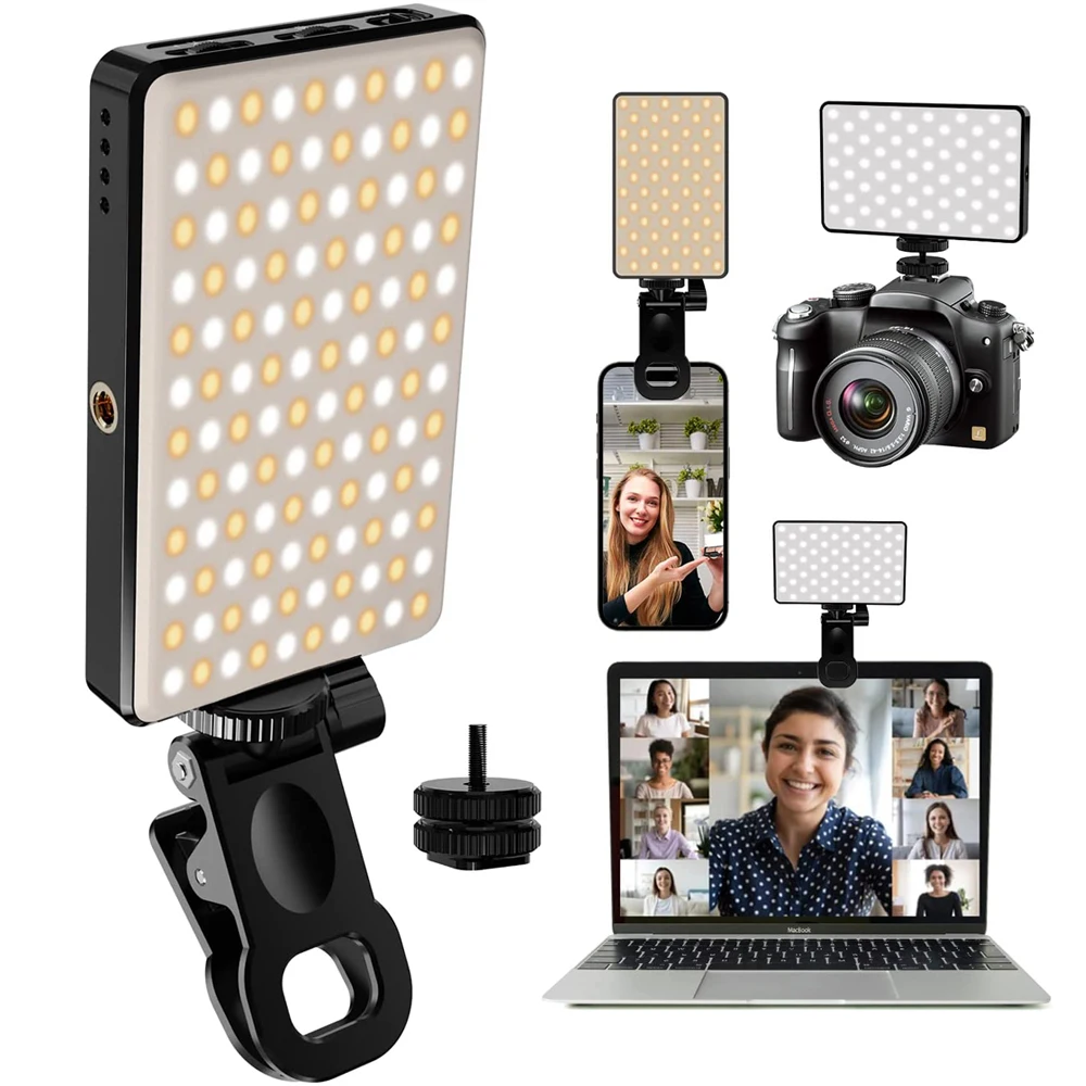 LED Selfie Light 3000Mah 120 LED Rechargeable Phone Light Clip 3 Modes Ring for Phone iPad Camera Laptop Selfie led ring light camera flash light
