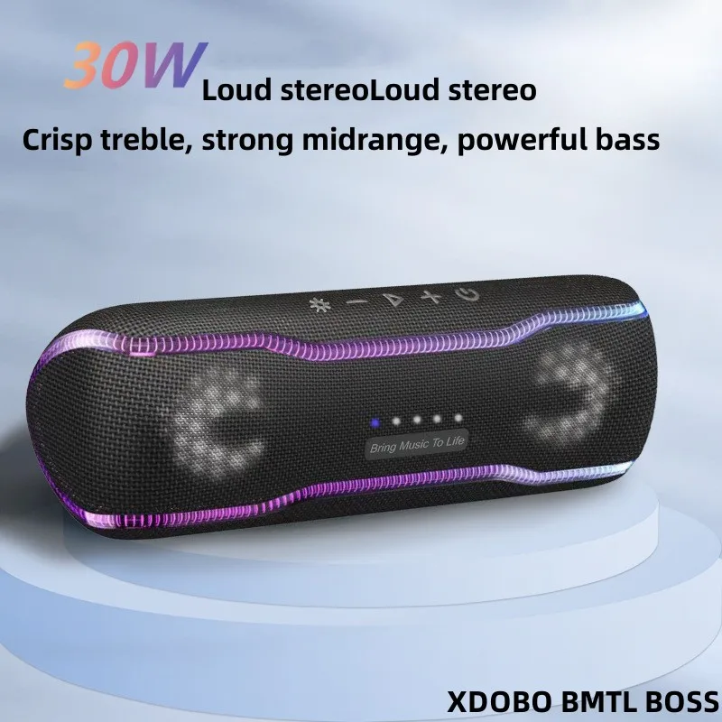 

XDOBO 30W High-power Subwoofer Portable RGB Light Effect Bluetooth Speaker Wireless Dual Speakers Home Theater Support AUX/TWS