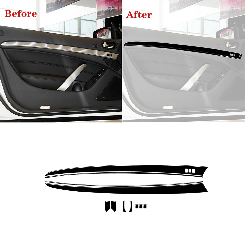 

Door Panel Decoration Sticker Cover Trim for Infiniti G37 2010-2013 Q60 2014 2015 2-Door Car Interior Accessories ABS Black