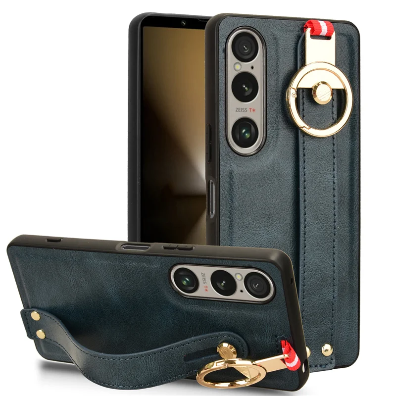 Luxury Leather Wristband Stand Case with Ring Opener