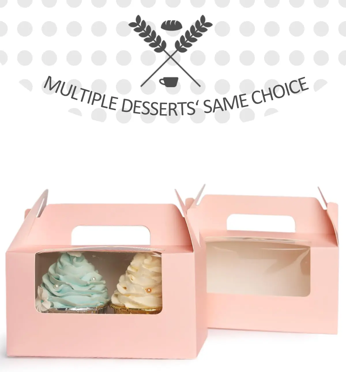 24PCS Scatole per Dolci, Torta, Biscotti in Carta Kraft con Finestre