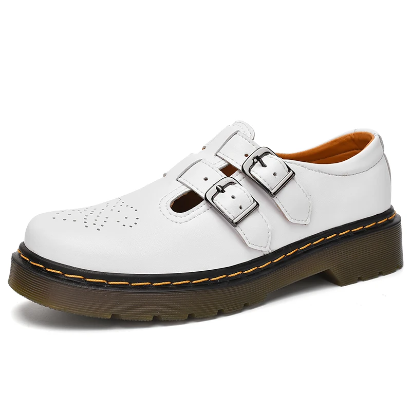 Fashion Shoes for Women British Style Mary Janes Leather Low-Top Women's Shoes Comfortable Casual Sneakers Elegant Footwear
