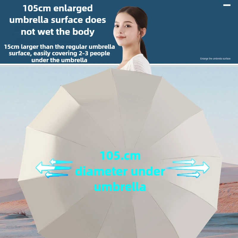 UPF50+ Large Size 16Bone Umbrella Folding Automatic Anti UV Rain Sun Umbrella Portable Windproof Light Women Men Parasol
