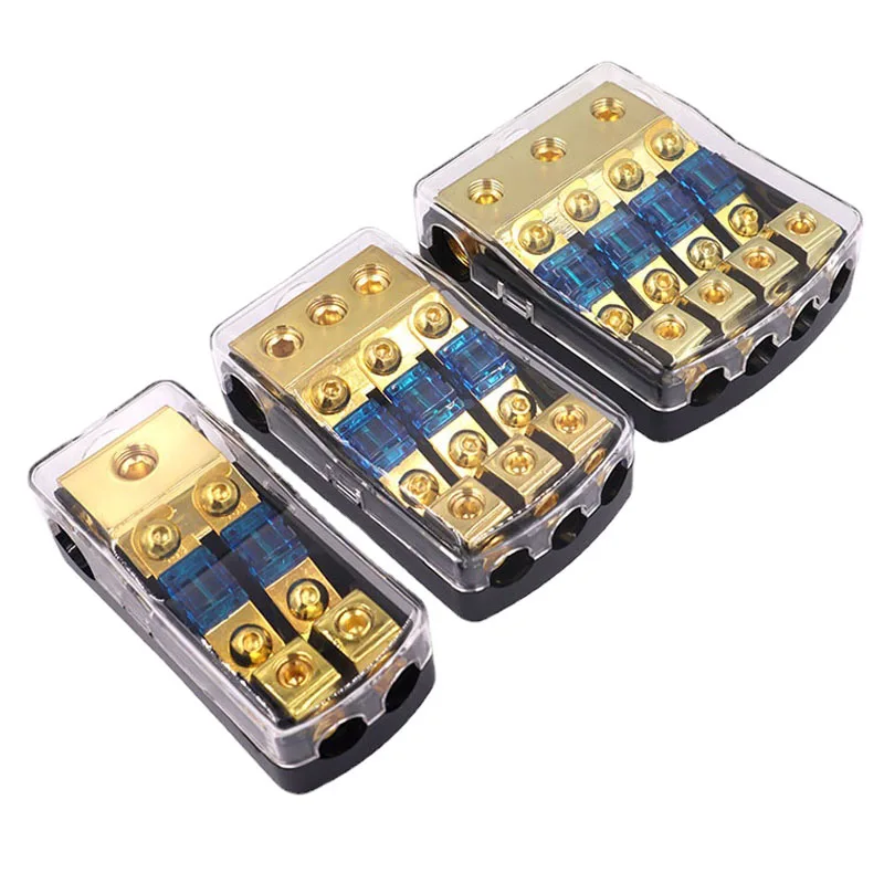 Car Audio Power Splitter Fuse Holder Stereo AFS Style Retrofit Fuse Adapter Junction Box 60A Blade Distribution Block