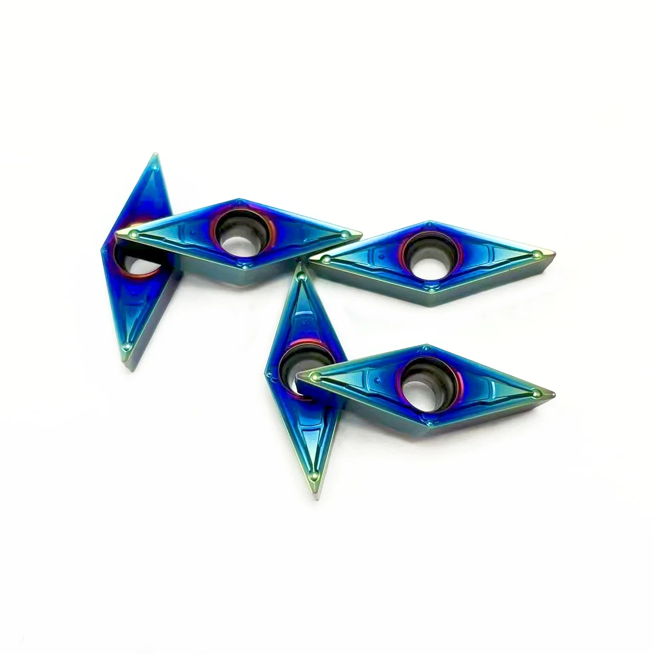 CNC 터닝 인서트 VBMT110304-MV VBMT110308-MV VBMT160404-MV VBMT60408-MV 나노 블루 고경도 스테인리스강 및 퀀칭 처리