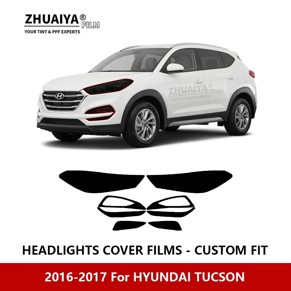 

For HYUNDAI TUCSON 2016-2017 Car Exterior Headlight Anti-scratch PPF precut Protective film Repair film stickers Accessories