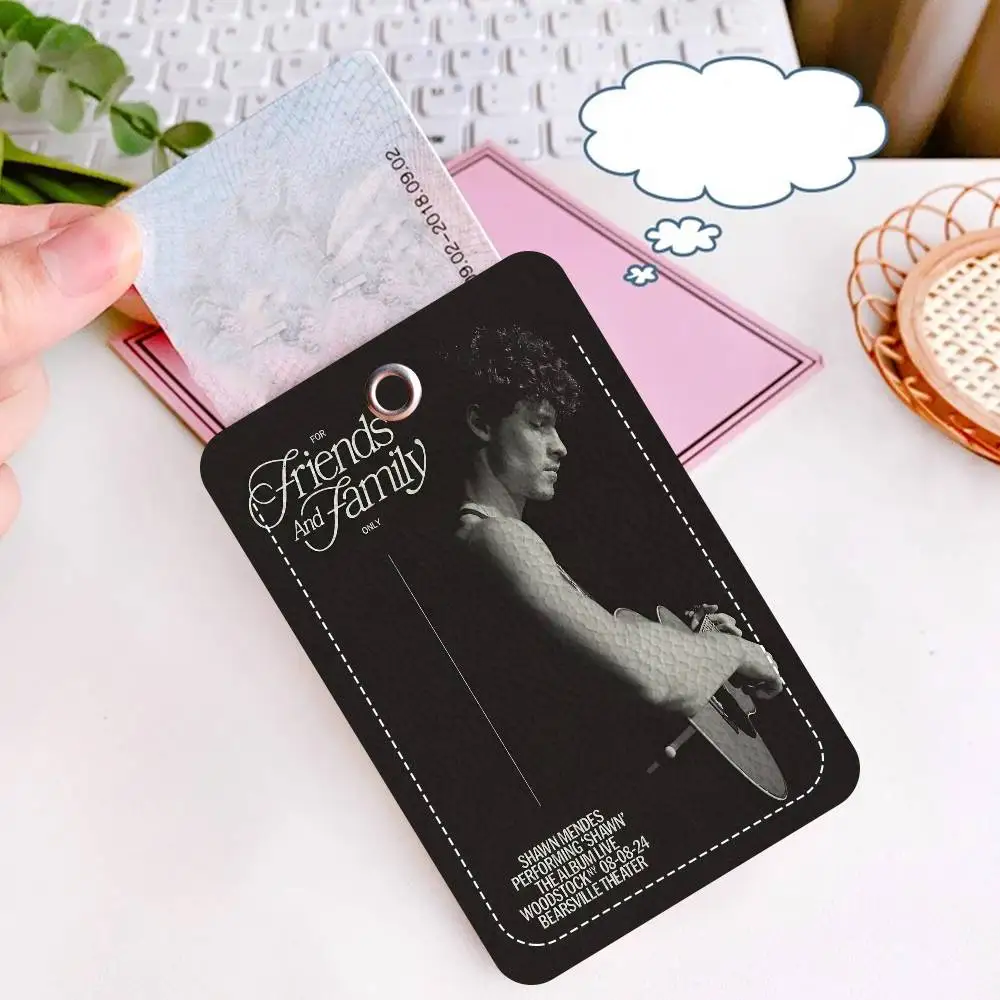 가수 Shawn Mendes 사무용품 남성 및 여성 신용카드 열쇠고리 학생증 ID 카드 홀더 자격증 홀더 카드
