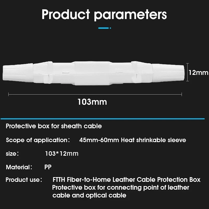 Detachable Cable Protection Optical Fiber Protection Box Small Round Tube Heat Shrink Tubing Protect Fiber Splice Tray