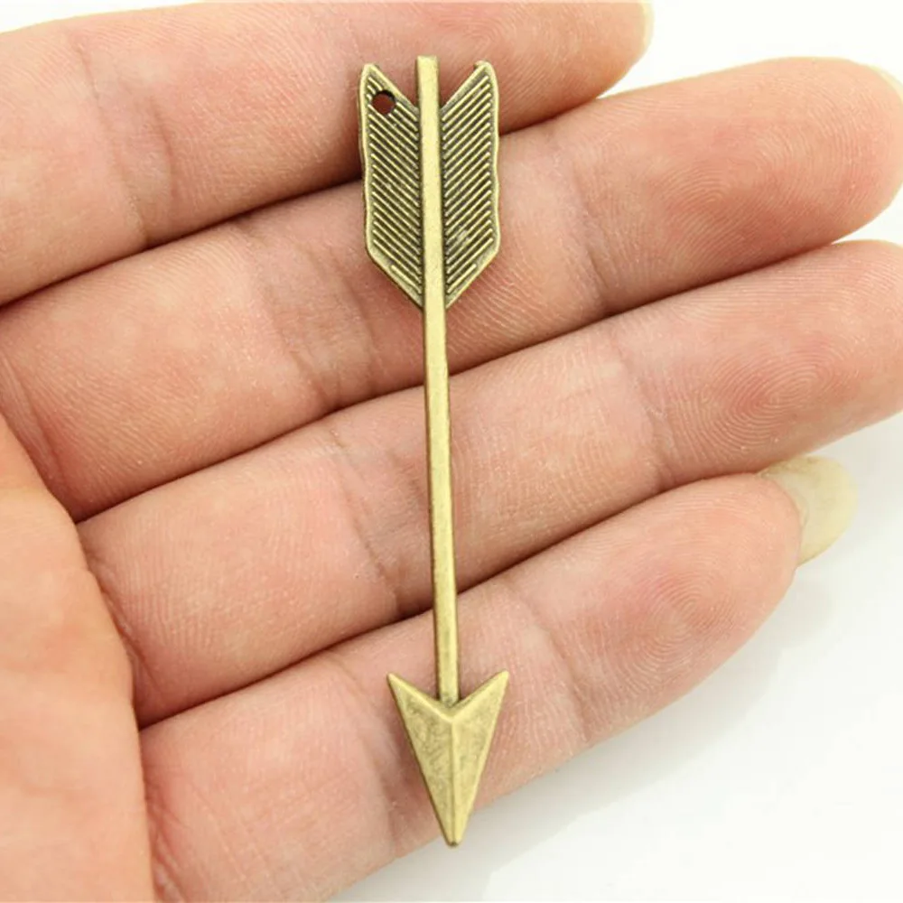 20pcs Arrow Charms Tibetan Bronze Silver Color Pendants Antique Jewelry Making DIY Handmade Craft 