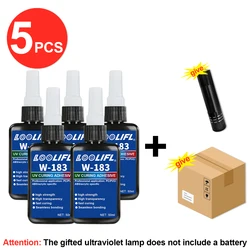 Rapid - Dry UV Glue with Flashlight for Glass and Acrylic Repair - Ideal for DIY Projects (183 - 50ml - 5pcs - hz)