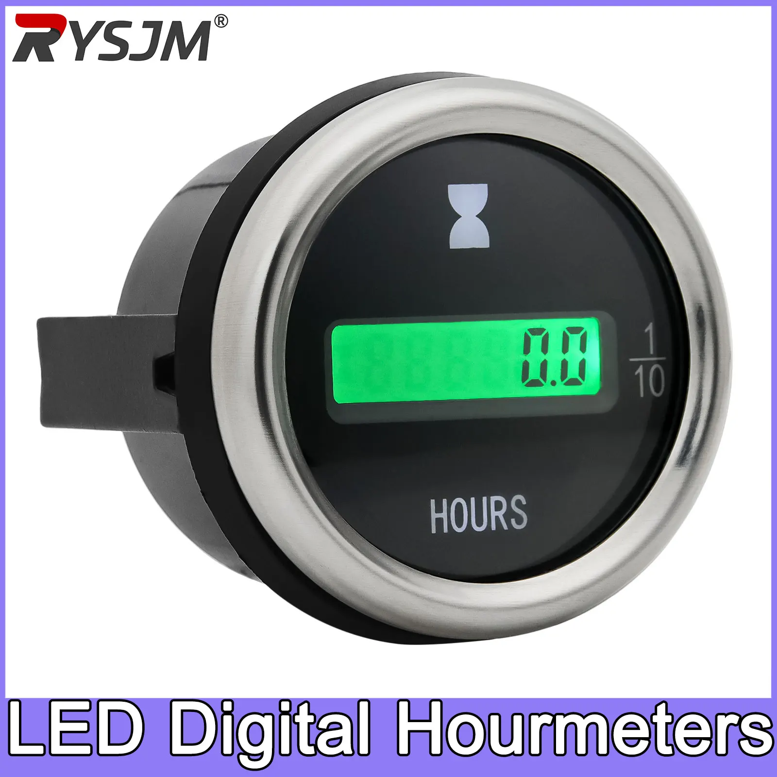 원형 LED 디지털 시간계 시계 시간 게이지 표시기 해양 보트 요트 디지털 차량용 범용 12V 24V