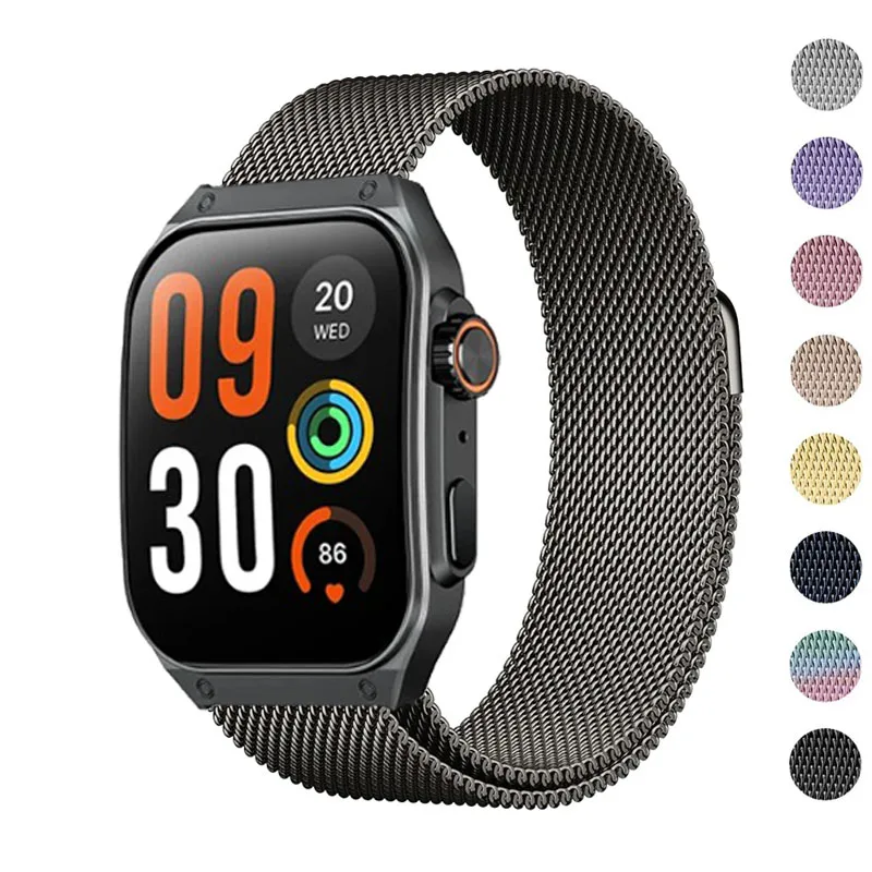 22mm Loop for HAYLOU Watch S8 Strap Magnetic Stainless Steel Metal Wrist Bracelet for HAYLOU Watch S8 Band Accessories