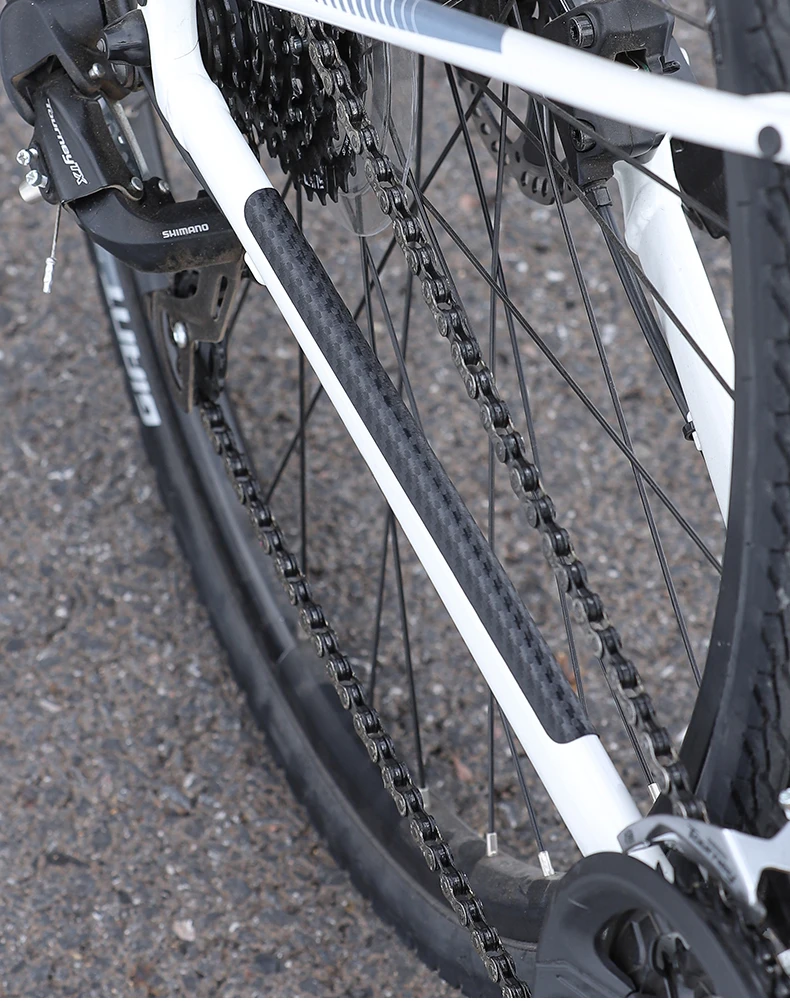 WEST BIKING Fahrradkette Schutzaufkleber Mountainbike Kohlefaser Kettenaufkleber Klapprahmen Anti-Kratz-Schutzfolie – Detail 9