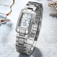 Classic square waterproof stainless steel material women's quartz watch 1