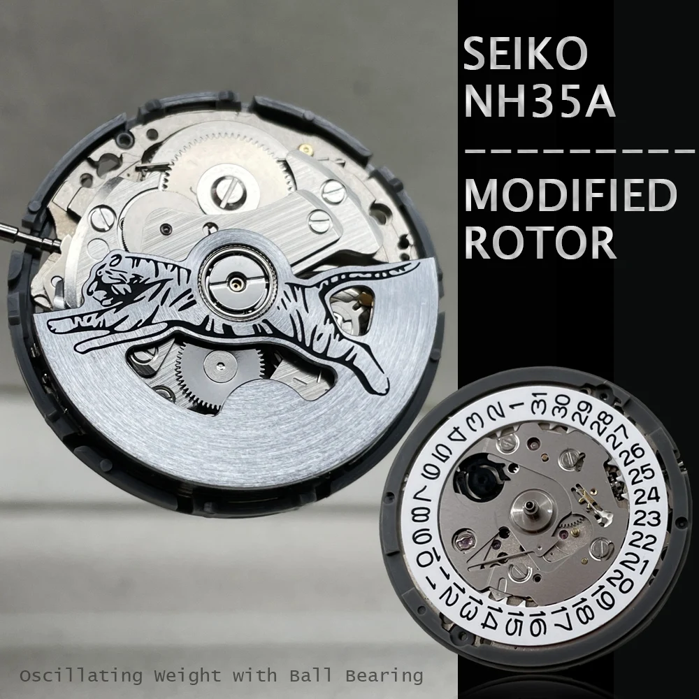 Seiko Modified Nh35 Mechanical Movements With Customized Oscillating Weight  Tiger Rotor Hammer Modify Watch Replacements Parts - Repair Tools & Kits -  AliExpress